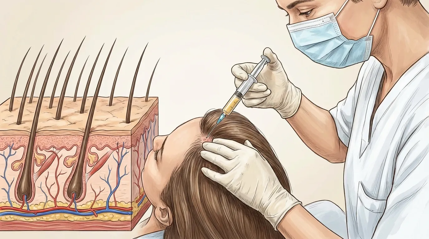 PRP scalp injection process visualization